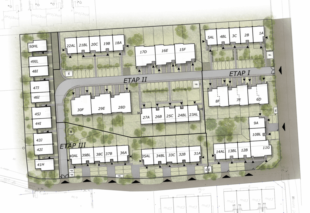 Zielone Alejki - plan osiedla